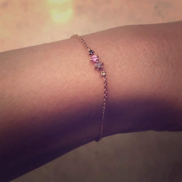 Lumo Leah Opal Bracelet Diamond Sapphire 14K Gold! - Picture 1 of 5